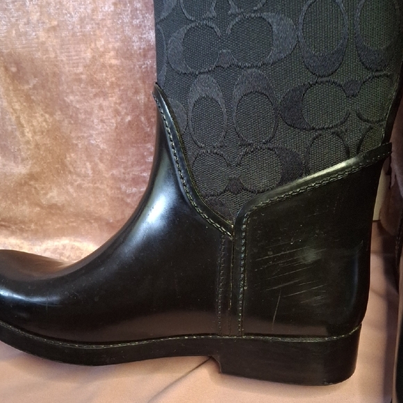 EUC COACH BLACK Knee-High Boots Size 7 - Picture 5 of 9